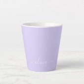 Lavender Paarse Moderne Script Meisjesachtige Mono Latte Mok (Voorkant)