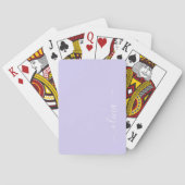 Lavender Paarse Moderne Script Meisjesachtige Mono Pokerkaarten (Achterkant)