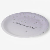 Lavender Paarse Ombre Silver Confetti Sparkle Papieren Bordje (Gekanteld)