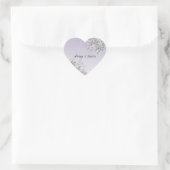Lavender Paarse Ombre Silver Glitter Sparkle Hart Sticker (Tas)