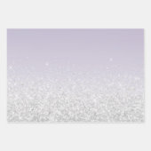 Lavender Paarse Ombre Silver Glitter Sparkle Inpakpapier Vel (Voorkant 3)