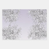 Lavender Paarse Ombre Silver Glitter Sparkle Inpakpapier Vel (Voorkant)