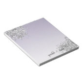 Lavender Paarse Ombre Silver Glitter Sparkle Notitieblok (Schuin)