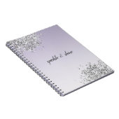 Lavender Paarse Ombre Silver Glitter Sparkle Notitieboek (Rechterzijde)
