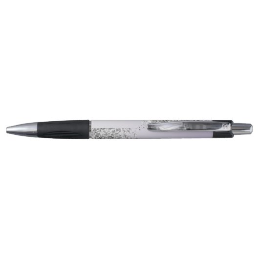 Lavender Paarse Ombre Silver Glitter Sparkle Pen (Achterkant)