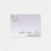 Lavender Paarse Ombre Silver Glitter Sparkle Post-it® Notes (Voorkant)