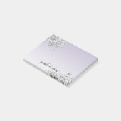 Lavender Paarse Ombre Silver Glitter Sparkle Post-it® Notes (Schuin)