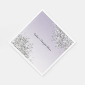 Lavender Paarse Ombre Silver Glitter Sparkle Servet (Hoek)
