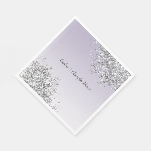 Lavender Paarse Ombre Silver Glitter Sparkle Servet (Hoek)