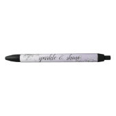 Lavender Paarse Ombre Silver Glitter Sparkle Zwarte Inkt Pen (Voorkant)