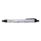 Lavender Paarse Ombre Silver Glitter Sparkle Zwarte Inkt Pen (Bovenkant)