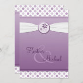 Lavender Paarse Polka Dot Weddenschap Kaart (Voorkant / Achterkant)