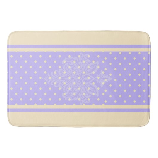 Lavender paarse polka-punten en geel badmat (Voorkant)