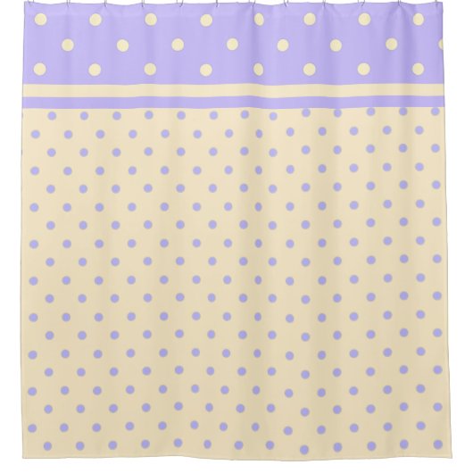 Lavender paarse polka-punten & yellow Shower Curta Douchegordijn (Voorkant)