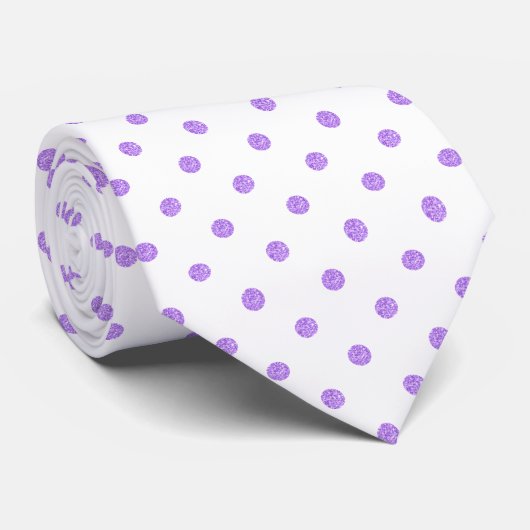 Lavender Paarse Polkadots Pattern Stropdas (Opgerold)