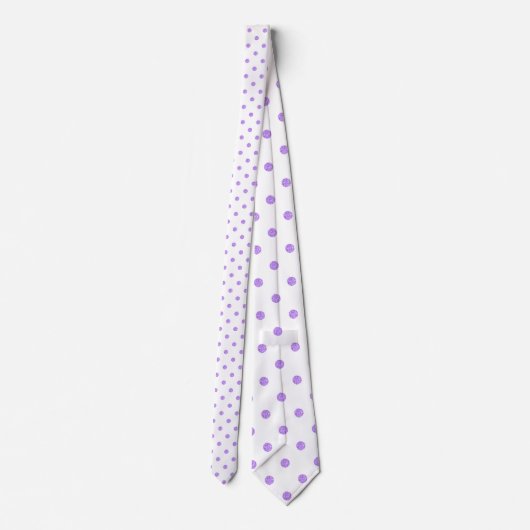 Lavender Paarse Polkadots Pattern Stropdas (Achterkant)