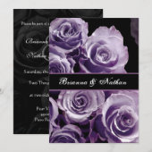 LAVENDER PAARSE Rose Bouquet Weddenschap Kaart (Voorkant / Achterkant)