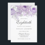 Lavender Paarse Silver Flower 80th Birthday Party Kaart<br><div class="desc">Lavender Paarse Silver Flower 80th Birthday Party Invite Zie passend collectie in Niche en nestwinkel</div>