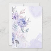 Lavender Paarse Silver Rozen Geometric Wedding | Kaart (Achterkant)
