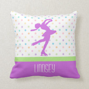 Lavender Paarse Skater Bright Pastel Polka-Stippen Kussen