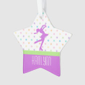Lavender Paarse Skater Bright Pastel Polka-Stippen Ornament (voorkant)