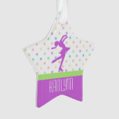 Lavender Paarse Skater Bright Pastel Polka-Stippen Ornament (voorkant)