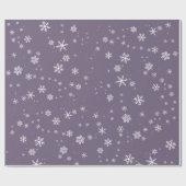 Lavender Paarse Snowflake Winter Feestdagen Cadeaupapier (Vlak)
