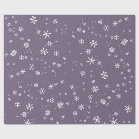 Lavender Paarse Snowflake Winter Feestdagen Cadeaupapier (Vlak)