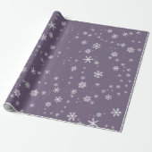 Lavender Paarse Snowflake Winter Feestdagen Cadeaupapier (Uitgerold)