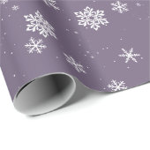 Lavender Paarse Snowflake Winter Feestdagen Cadeaupapier (Rol Hoek)