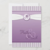 Lavender Paarse Stripe Weddenschap Kaart (Voorkant)