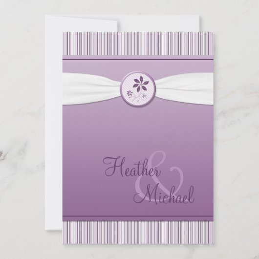 Lavender Paarse Stripe Weddenschap Kaart (Voorkant)
