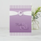 Lavender Paarse Stripe Weddenschap Kaart (Staand voorkant)