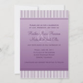 Lavender Paarse Stripe Weddenschap Kaart (Achterkant)