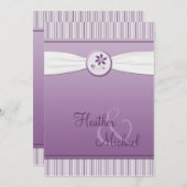 Lavender Paarse Stripe Weddenschap Kaart (Voorkant / Achterkant)