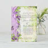  lavender Paarse Sweet Peas Floral Weddings Kaart (Staand voorkant)