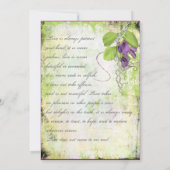  lavender Paarse Sweet Peas Floral Weddings Kaart (Achterkant)