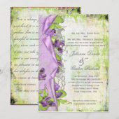  lavender Paarse Sweet Peas Floral Weddings Kaart (Voorkant / Achterkant)