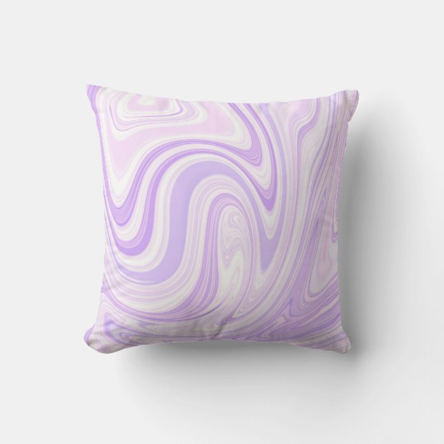 Lavender Paarse Swirl Kussen (Voorkant)