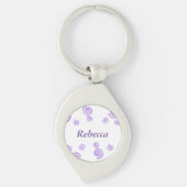 Lavender Paarse Swirls Personalized Swirl Sleutelh Sleutelhanger (Voorkant)