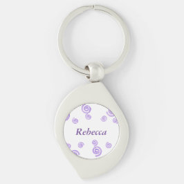 Lavender Paarse Swirls Personalized Swirl Sleutelh Sleutelhanger
