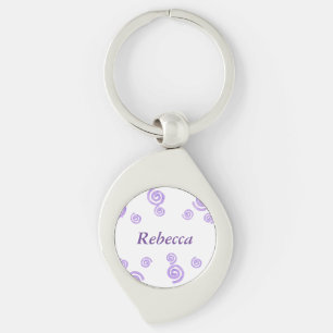 Lavender Paarse Swirls Personalized Swirl Sleutelh Sleutelhanger