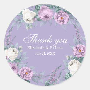 Lavender Paarse Vloer Wedding Dank je Sticker