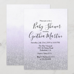 Lavender Paarse Waterverf Baby shower Uitnodiging