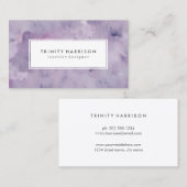 Lavender Paarse Waterverf | Chic Modern Visitekaartje (Voorkant / Achterkant)
