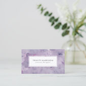 Lavender Paarse Waterverf | Chic Modern Visitekaartje (Staand voorkant)