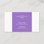 Lavender Paarse Waterverf Elegant minimalist Busi Visitekaartje (Achterkant)