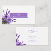 Lavender Paarse Waterverf Elegant minimalist Visitekaartje (Voorkant / Achterkant)