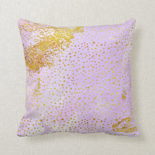 Lavender paarse waterverf en gouden folie confetti kussen