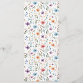 Lavender Paarse Waterverf Floral Elegant Wedding Menu (Achterkant)